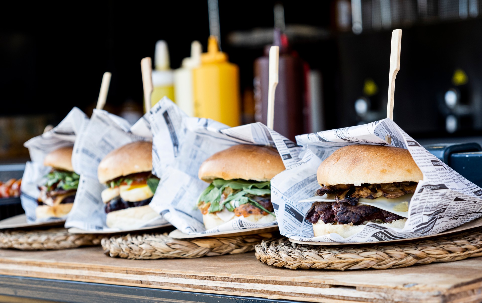 Hamburger food truck festival.