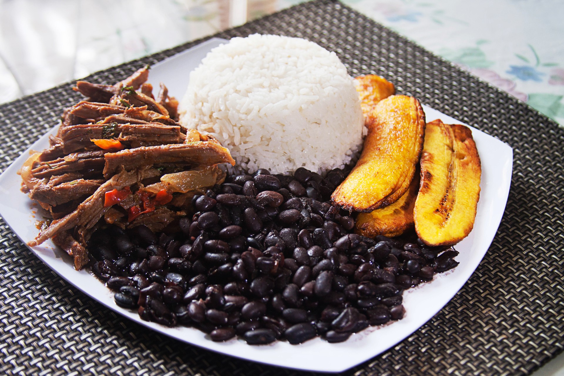 Homemade lunch: Venezuelan traditional lunch Pabellon Criollo